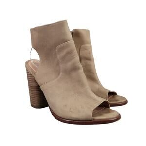 Caslon Shoes Womens 8 Sandal Bootie Stacked Heel Fashion Leather Ankle Strap Tan